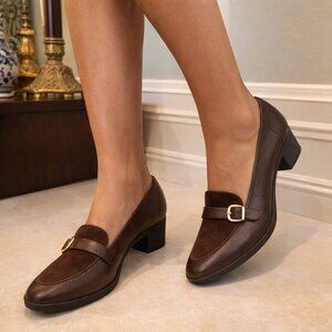 EUC Salvatore Ferragamo Boutique Brown Suede & Leather Pumps Heels 9.5 A